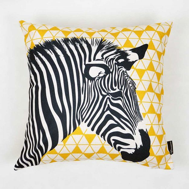 Żółta poduszka dekoracyjna Zebra
