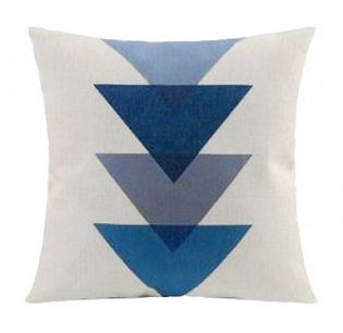 Poszewka dekoracyjna niebieska - trójkąty