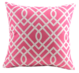Różowa poduszka dekoracyjna geometryczna boho etno klasyczna glamour