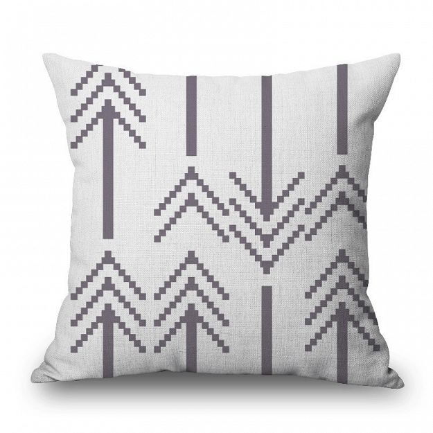 poduszka dekoracyjna szara strzałki etno geometryczny wzór skandynawski styl minimalizm