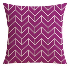 Poduszka dekoracyjna geometryczna fuksja fioletowa cyklamen nowoczesna skandynawska design