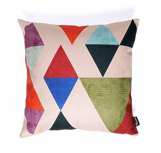 Poszewka na poduszkę dekoracyjną w kolorowe trójkąty