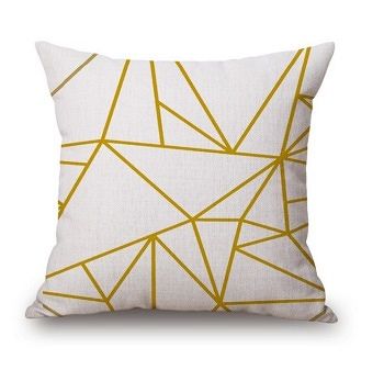 musztardowa poduszka ozdobna geometryczny wzór skandynawska minimalizm dekoracyjna do salonu 