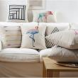 poduszki dekoracyjne jeleń flaming geometryczne kolorowe na kanapę