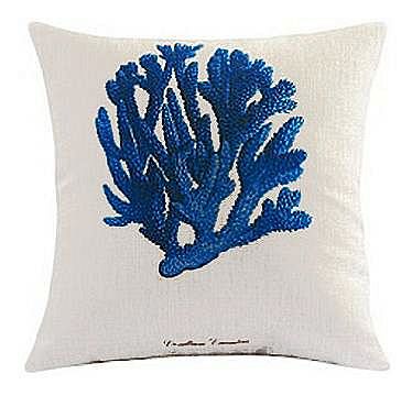 Poszewka dekoracyjna hampton niebieski  koralowiec