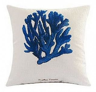 Poszewka dekoracyjna hampton niebieski  Koralowiec