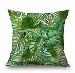 Zielona poduszka dekoracyjna w liście w stylu jungle