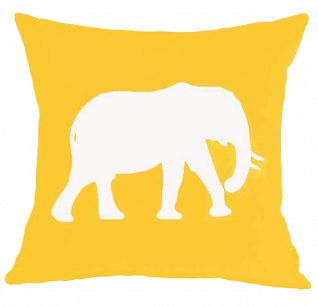 Żółta poszewka słoń welur