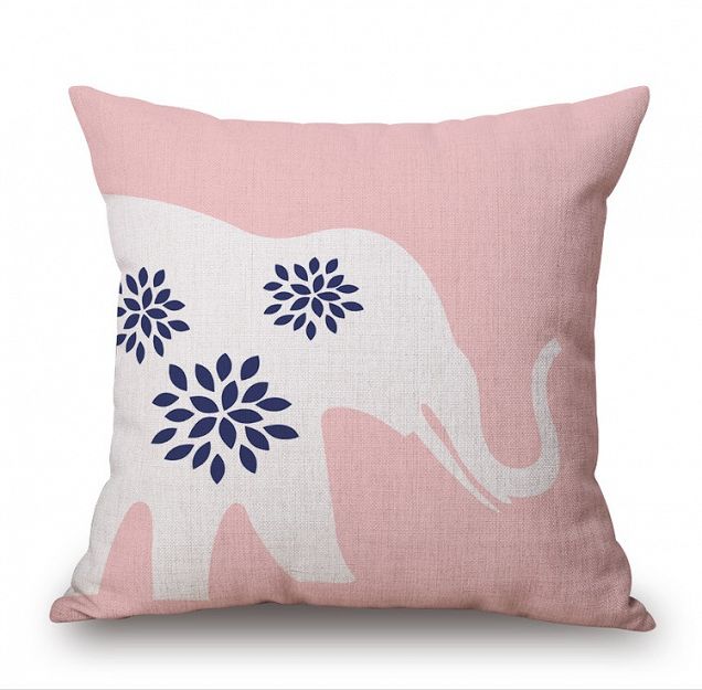 Poszewka dekoracyjna słoń różowa