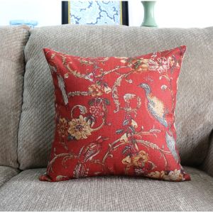 Czerwone poduszki dekoracyjne Retro na kanapę